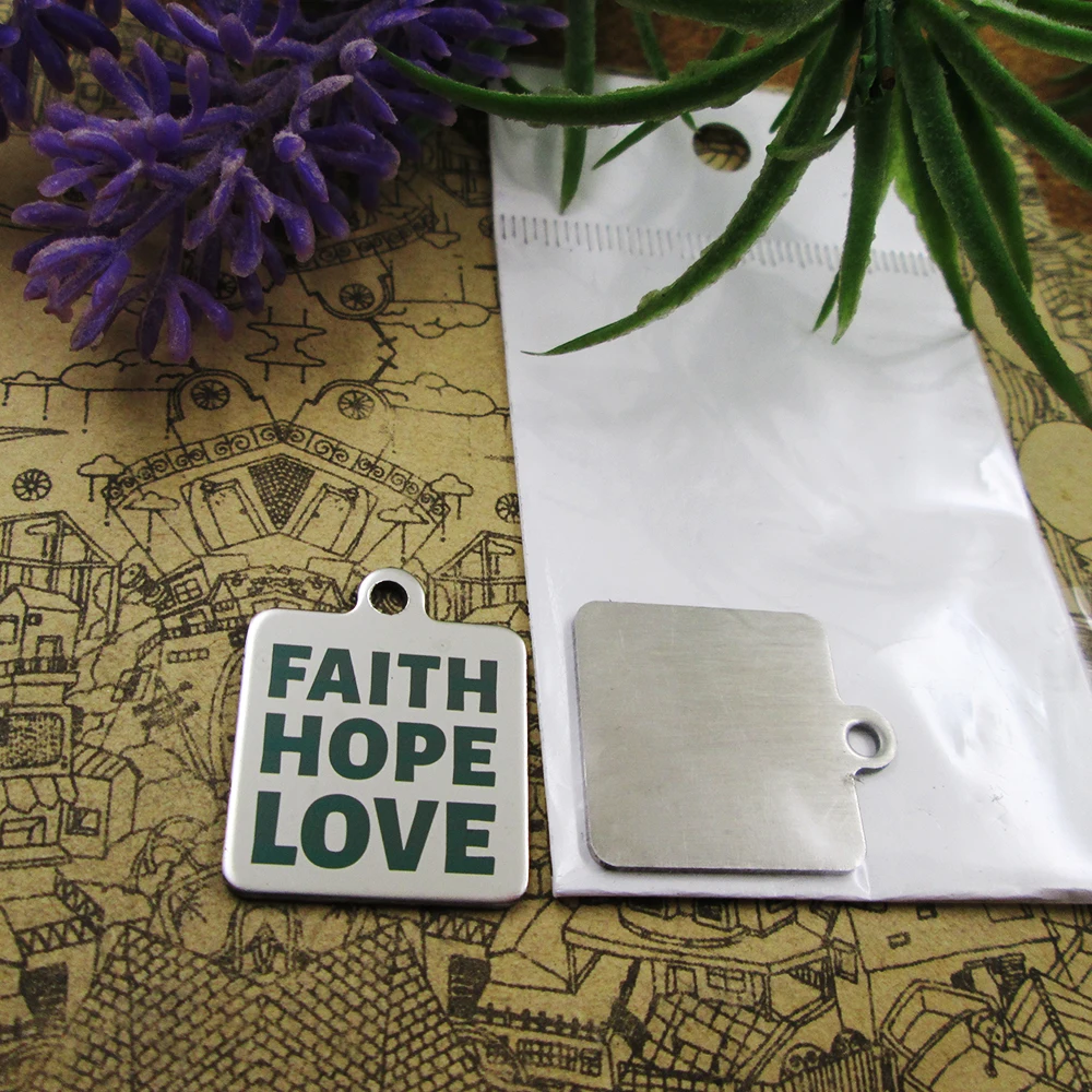 Подвески из нержавеющей стали Faith Hope Love 20 шт. больше стилей для выбора подвесок