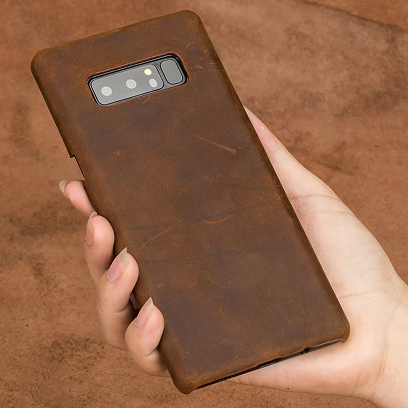 Luxury Leather Phone Case For Samsung Note 8 S6 S7 edge S8 S9 Plus Retro Crazy Horse Skin A3 A5 A7 A8 J5 J7 2017 | Мобильные