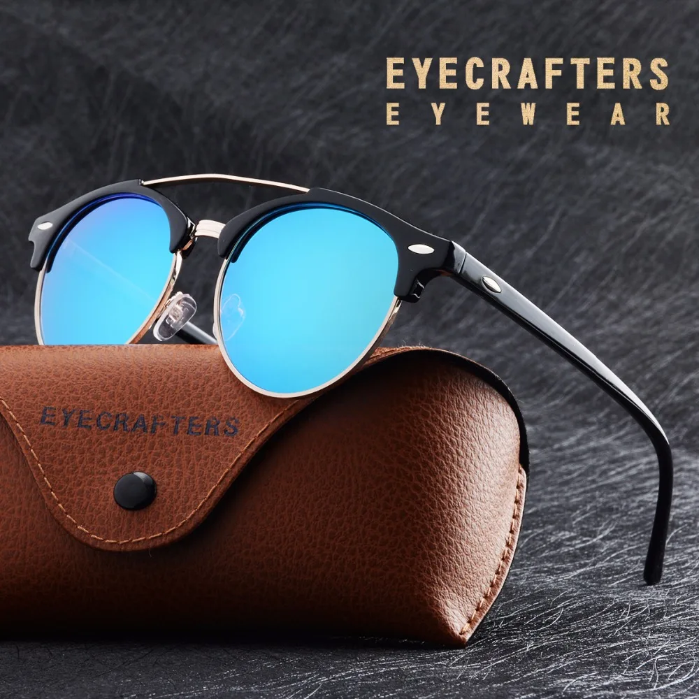 Солнцезащитные очки в круглой оправе UV400 для мужчин и женщин винтажные