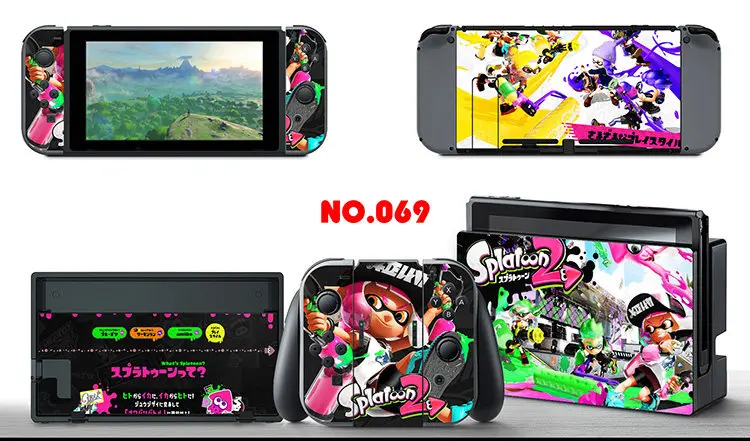 NO.069 Виниловая наклейка на консоль, наклейки на обложку для Nintendo Switch, контроллер консоли, защитный набор для NS Switch JoyCon, аксессуары для игр - Цвет: NO.069