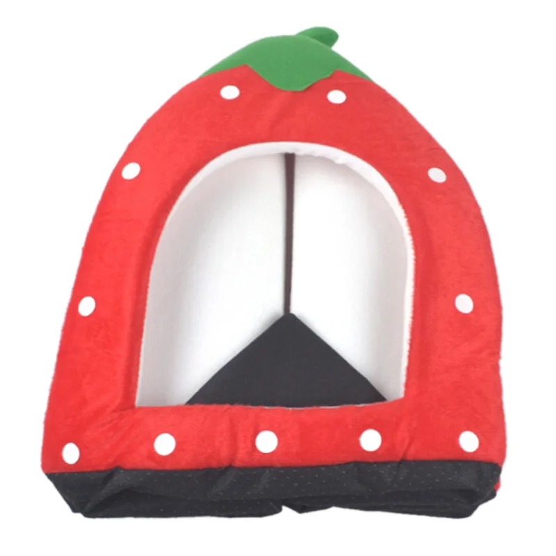 Cute Warm And Sweet Nest Foldable Pet House Dog Cat Strawberry Universal Bed Mats For Dogs Cats Kennel Pets Accessories | Дом и сад