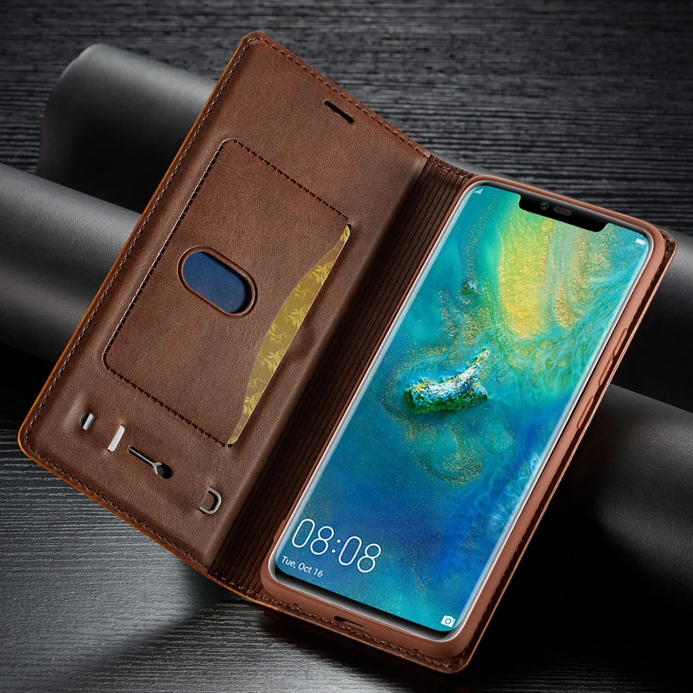Кожаные чехлы для телефонов Huawei P30 P20 Pro Lite Mate 20 pro lite Nova 3e флип Чехлы контрастных