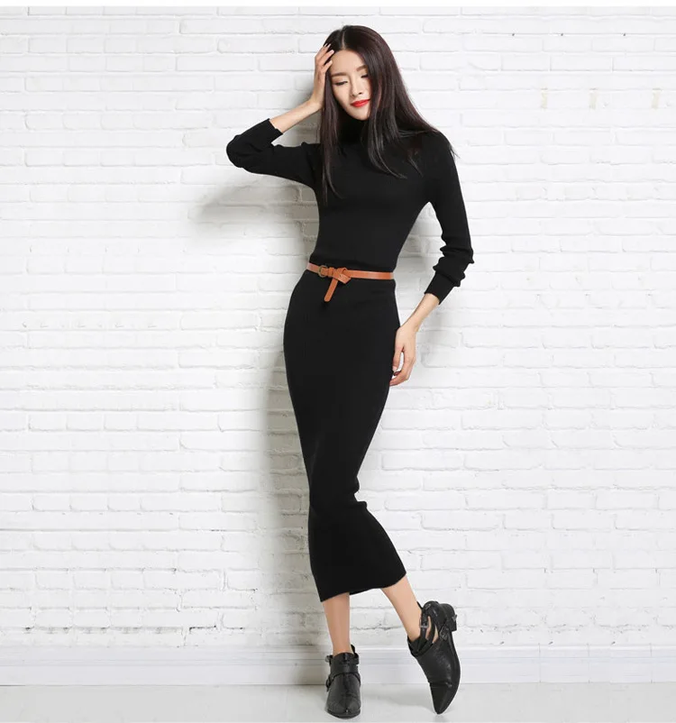 Платье женское осенне весеннее модное элегантное полноцветное с высоким