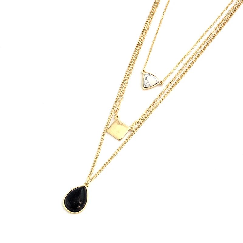 Женское многослойное ожерелье TOUCHEART длинное с черным камнем винтажное ювелирное