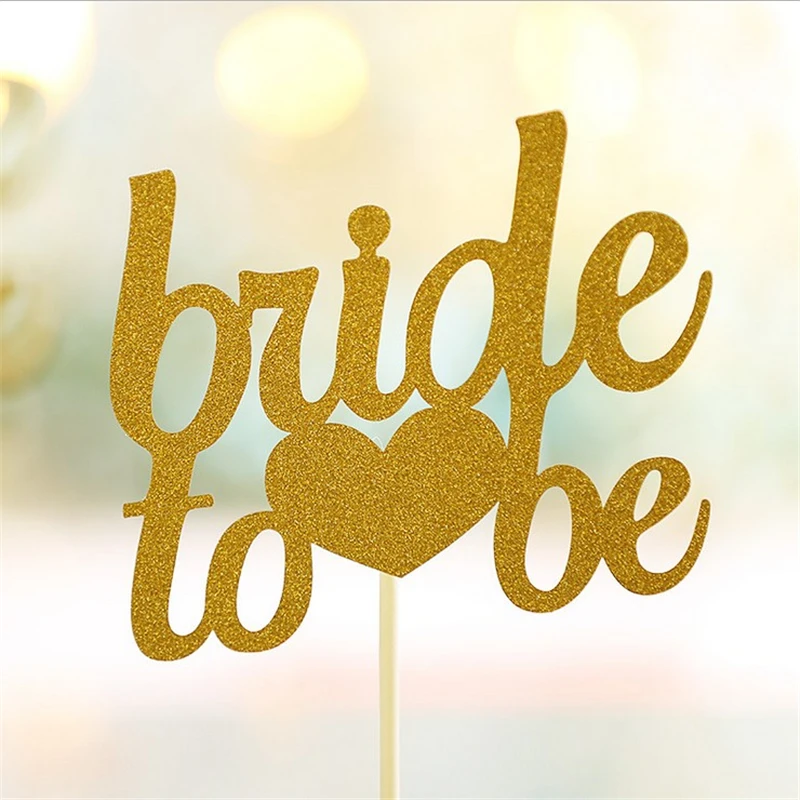 10 шт. креативные золотые топперы для свадебного торта невесты подставка