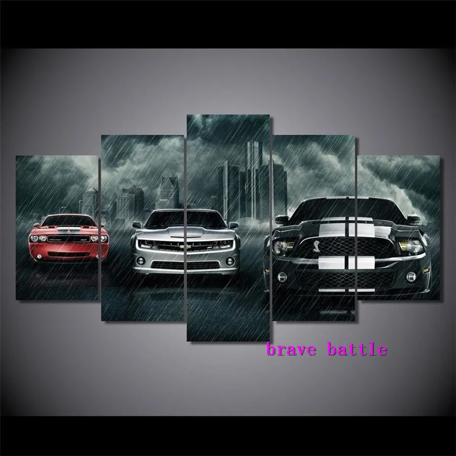 

Ford Mustang Cars Canvas Painting Living Room Home Decor Modern Mural Art Oil Painting