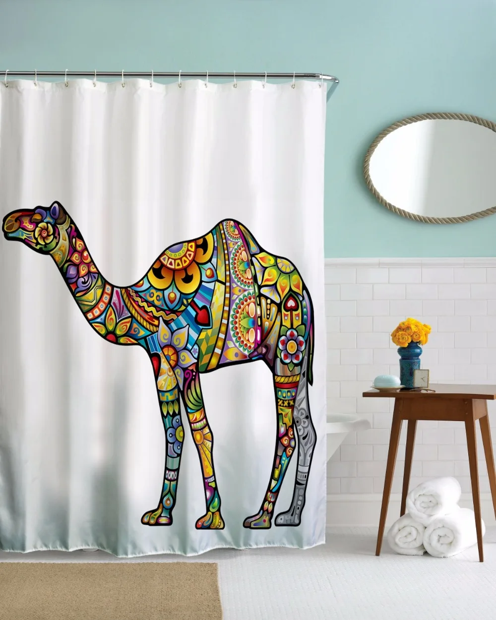 Colorful Animal Shower Curtains Waterproof Polyester Fabric Bath 3D rideau douche cortinas de bano cortina ducha | Дом и сад