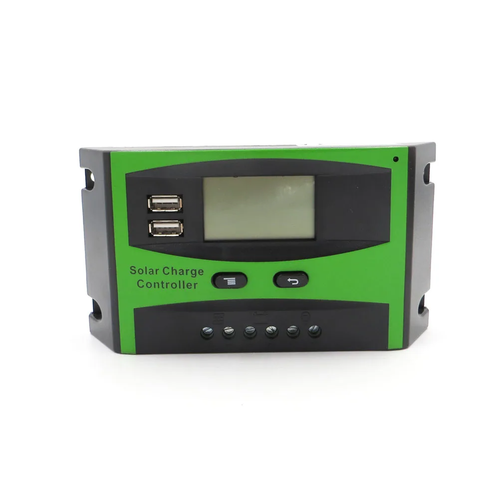 10A 20A 30A LCD ШИМ 12В 24В Солнечный контроллер заряда двойной USB 5VDC выход PV ячеек панели