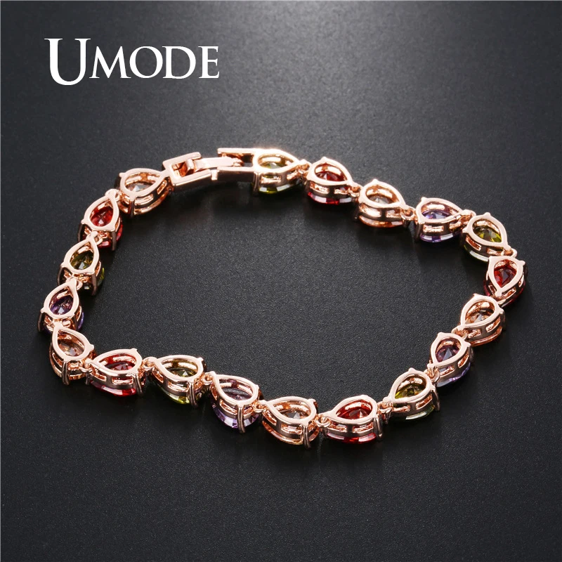 Красочные модные браслеты UMODE с кубическим цирконием свадебные украшения для