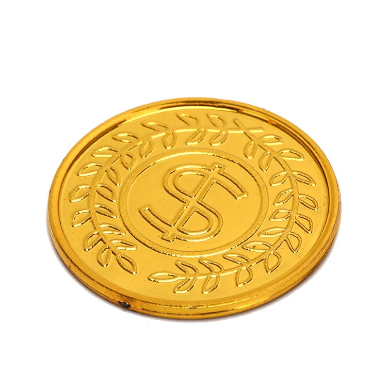 100pcs/pack new poker casino chips bitcoin model bitcoin gold plating Plastic Pirate Gold Coins