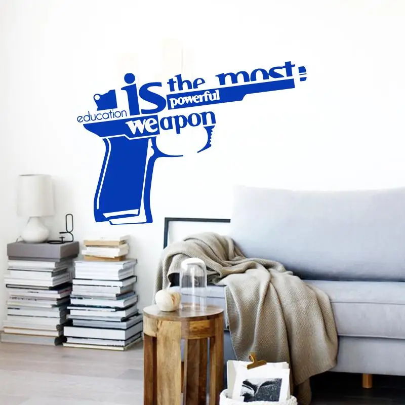 Художественный дизайн Виниловая наклейка на стену образование-самое мощное