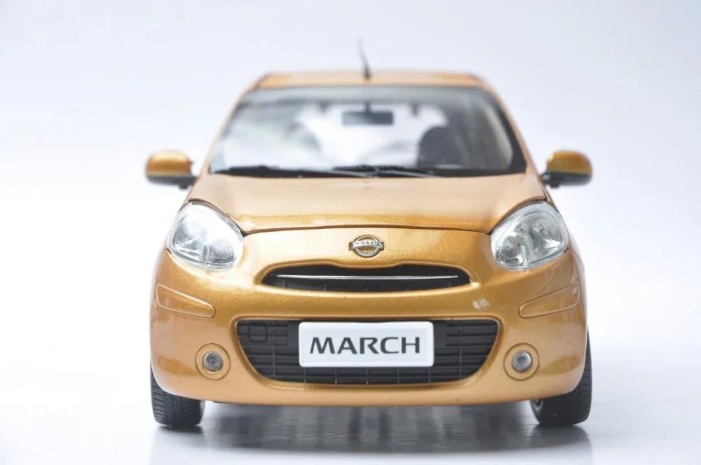 1:18 литая под давлением модель для Nissan March Micra Orange Minicar Игрушечная машина из сплава миниатюрная коллекция подарки