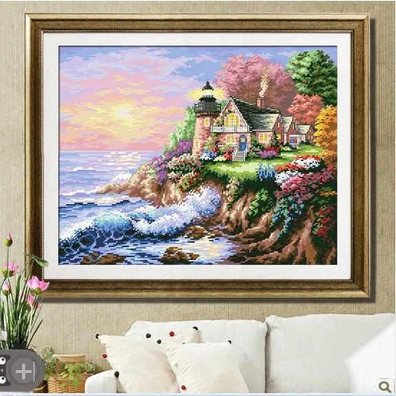 Фабричный магазин Набор для вышивки крестиком каюта море дерево цветы горный