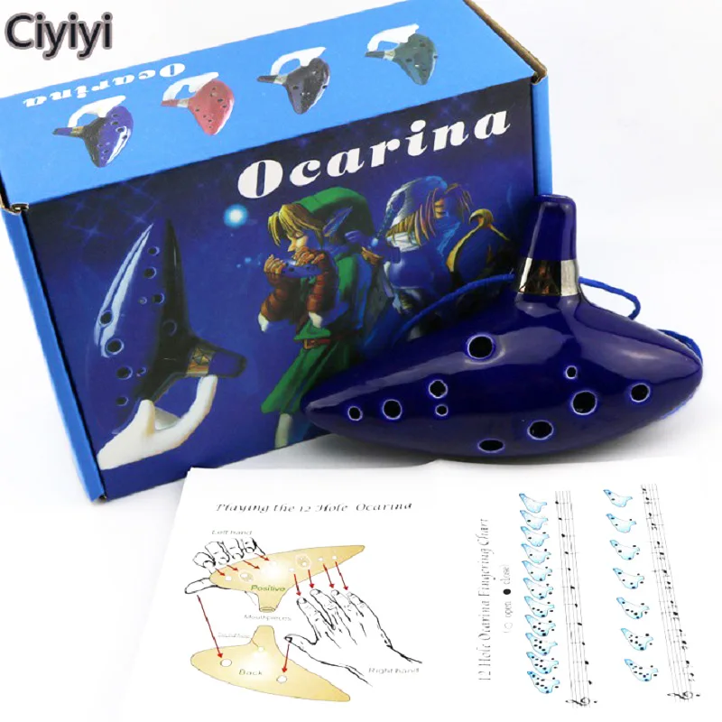 Экшн фигурки Legend of Zelda 12 отверстий окарина керамика альт с игрушки Мультяшные Ocarina