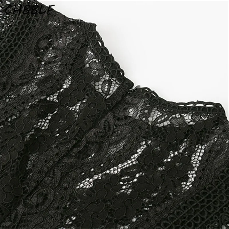 CHBBLF женский милый Кружевной укороченный топ без рукавов с круглым вырезом