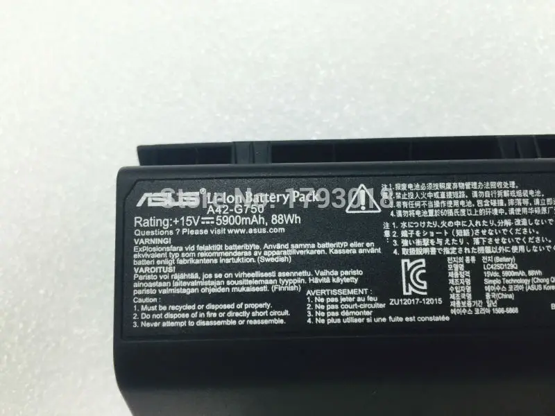 A42-G750 laptop battery for Asus G750 Series G750JS G750JX G750JH G750JS-T4064H G750JZ Free shipping