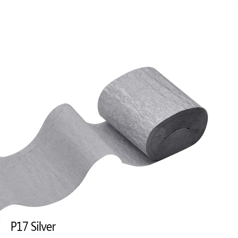 Silver 32 фута 10 М длинные узкие ленты из крепированной бумаги DIY Бумажная гирлянда фотографии фоны для свадьбы День рождения Вечеринка Детский душ место украшения - Цвет: Silver