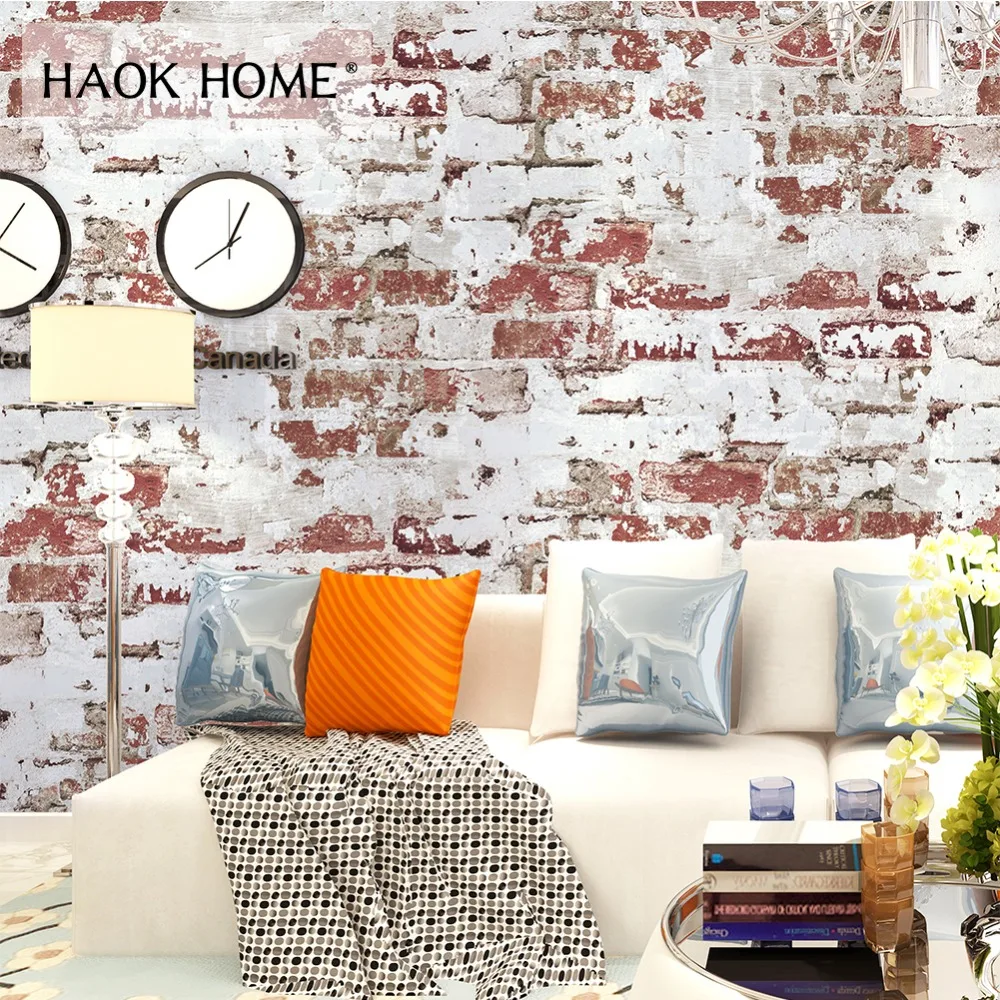 HaokHome искусственный кирпич обои для стен 3d ПВХ текстурированная контактная