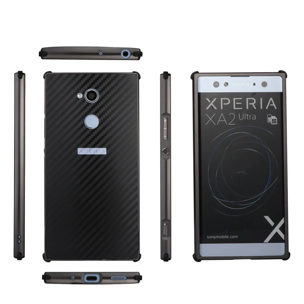YeeSite для sony Xperia XA2 Ультра чехол металлическая алюминиевая рамка и углеродное волокно задняя крышка Защитный для sony XA2 Чехол для мобильного телефона s