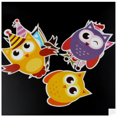 Мультфильм Сова Баннер Дети День рождения украшение пол раскрывает