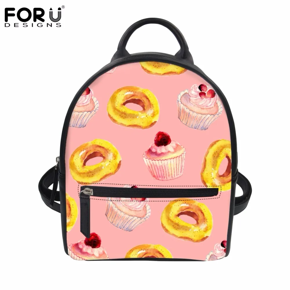 FORUDESIGNS рюкзак с рисунком пончика/мороженого Женские винтажные школьные рюкзаки