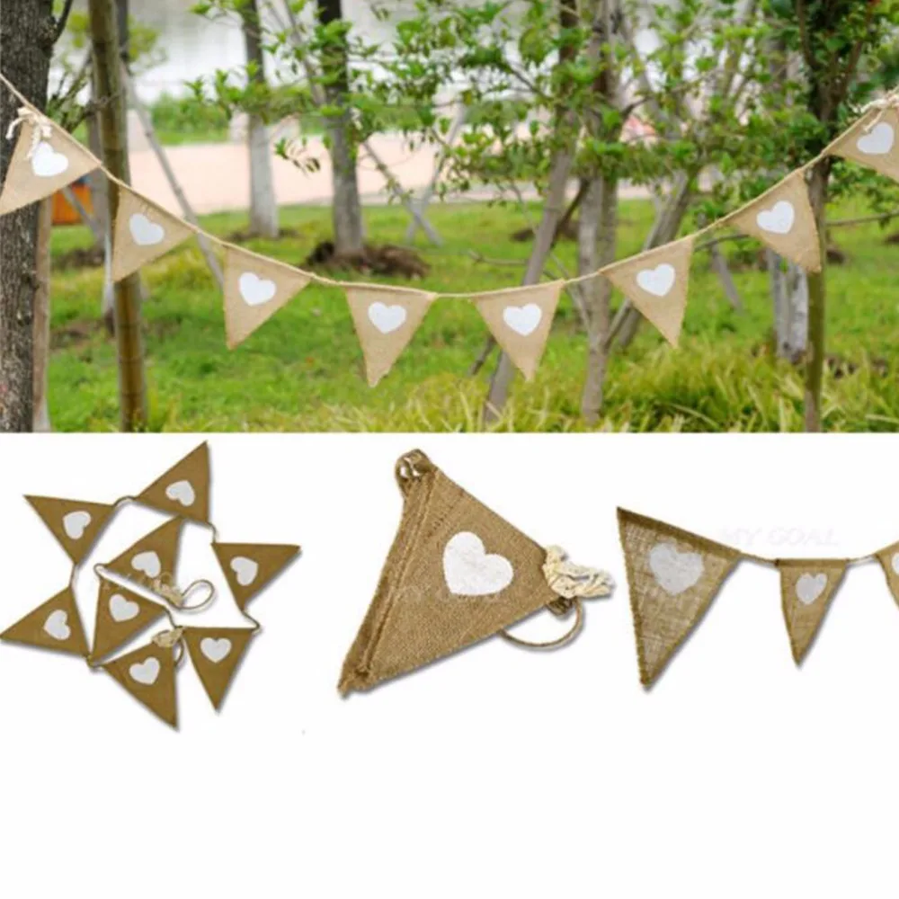 13 шт./компл. джутовая веревка лен треугольная для дня рождения льняная в форме