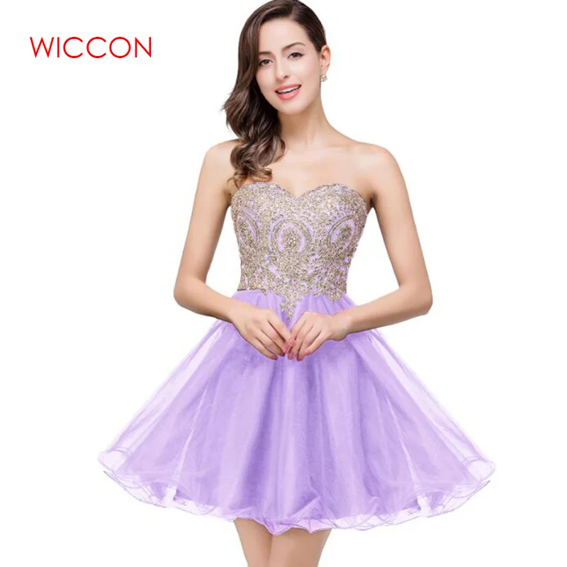 Элегантный 2019 тюль цвет Шампань короткие платья для вечеринок Милая Шея без