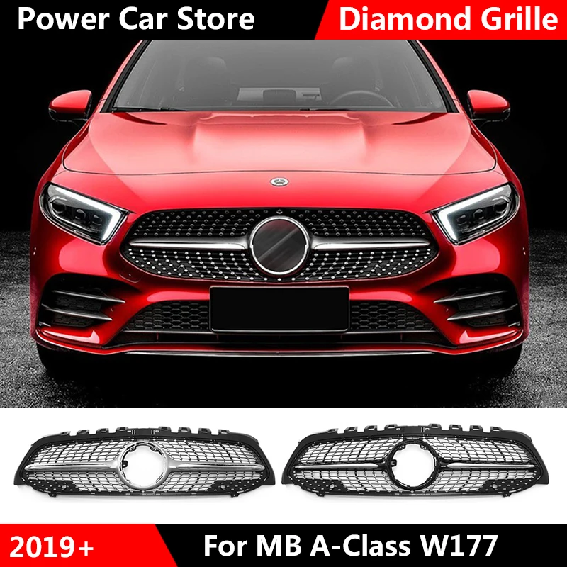 Передняя решетка для автомобиля сетчатый бампер Mercedes Benz A Class W177 A250 A200 A45 Для AMG 2019 +