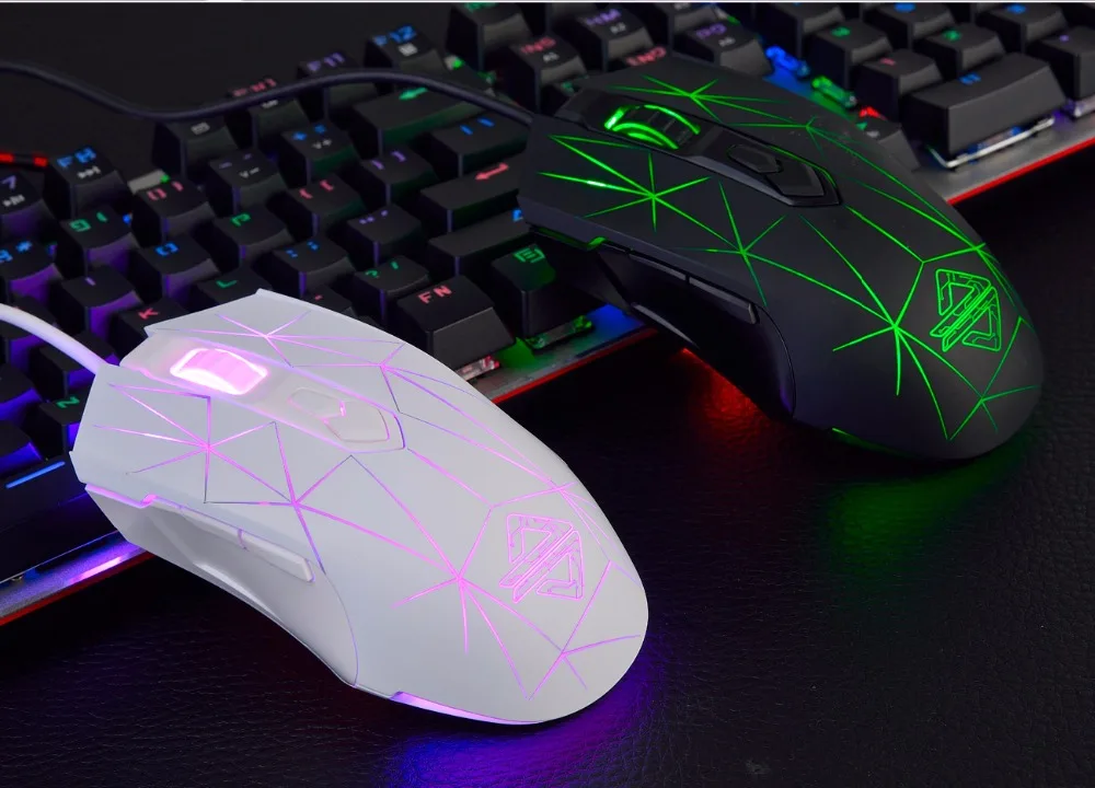 Ajazz AJ52 RGB подсветкой регулируемых режимов Точек на дюйм 750/1000/1250/1500/1750/2000/2500 2 хорошо продуманный боковой кнопки Проводная игровая клавиатура Мышь