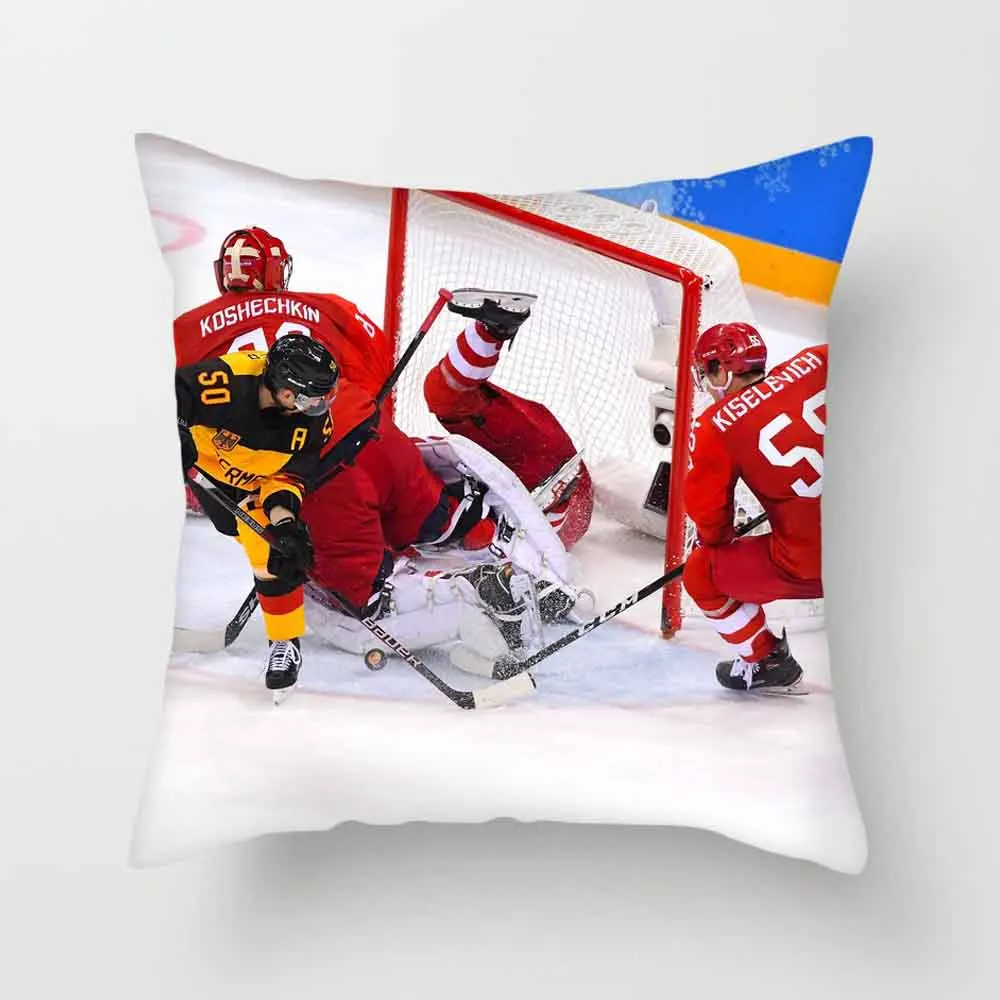 Fuwatacchi хоккейная наволочка для подушки NHL Спортивная наволочка для домашнего дивана декоративная мягкая квадратная наволочка 45*45