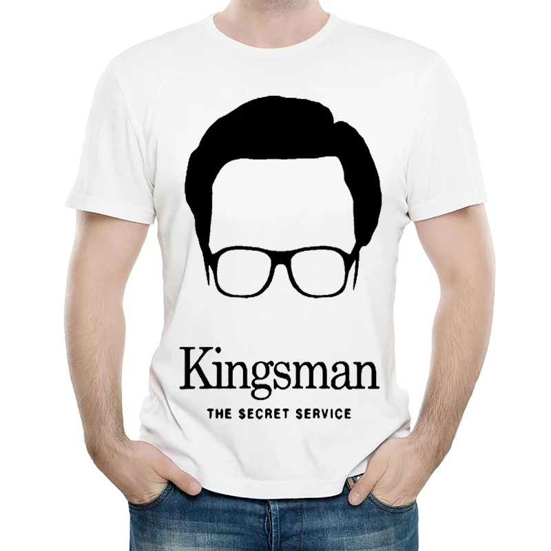 

Kingsman T-Shirt Casual Mens Fashion Short Sleeve Creative Logo Tops Tees White Color Movie Spring Clothes Garment