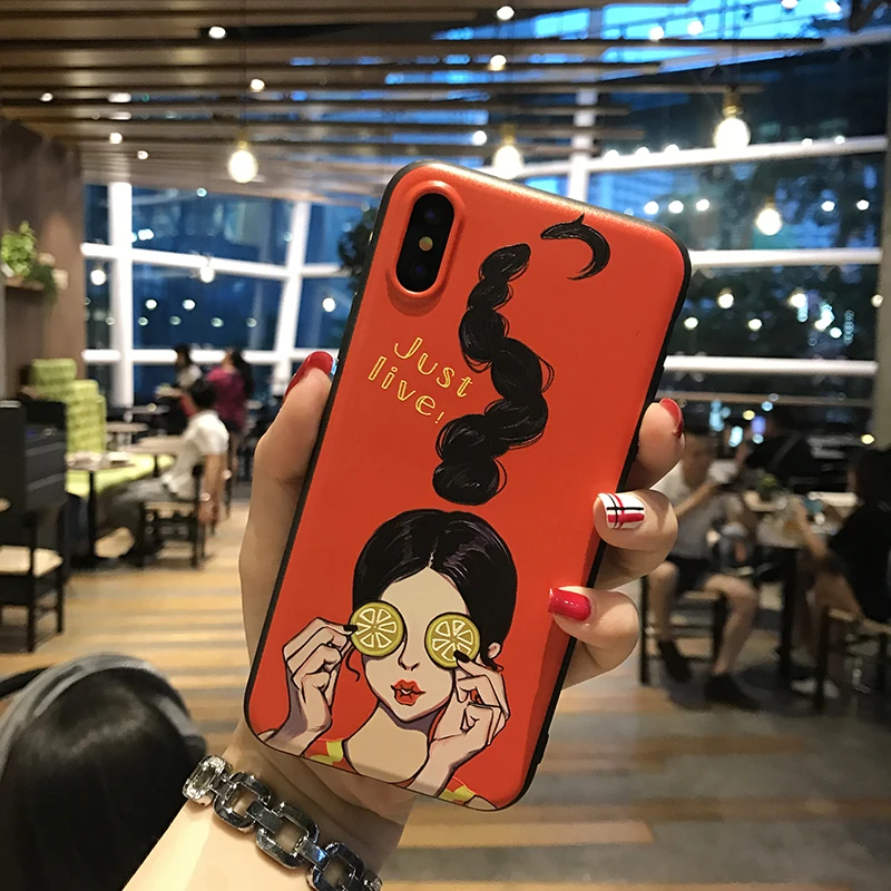 GABOOM Чехлы ТПУ телефон для iPhone 7 Чехол 6 6s плюс 8 X Рельеф уникальная красивая