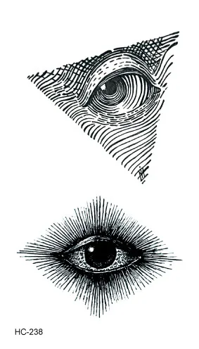 Тату наклейки Глаза геометрической формы Черный Водонепроницаемый 10 5*6 см модные