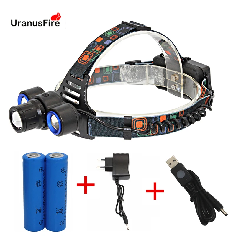 T6 XPE LED Headlight Zoom Headlamp Head Lamp XM-L T6 + Q5 LED Head Light 4 Modes Flashlight + 18650 Battery + Charger tactical flashlight zoom flashlight xm l t6 led adjustable light torch aaa lamp 18650 battery charger