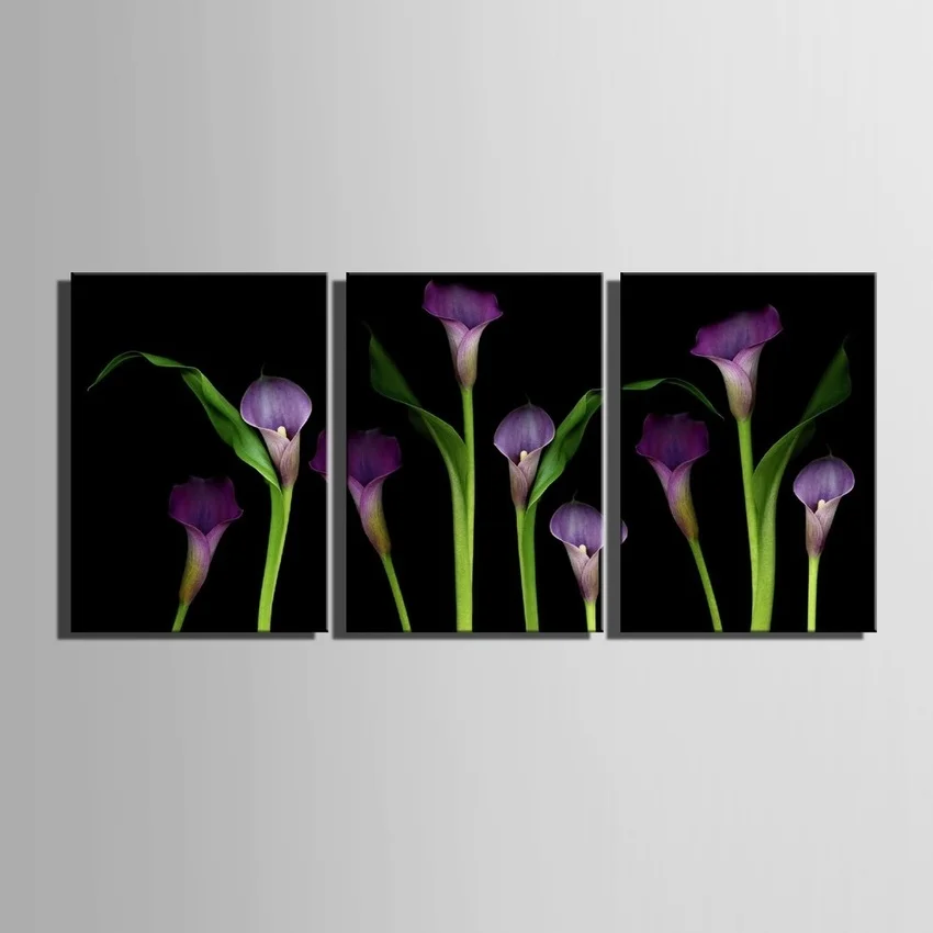 

3pcs Pastoral Home Decoration Art HD Print Flower Oil Painting Canvas,Living Room Bedroom Etc. Wall Paintings Calla Pictures