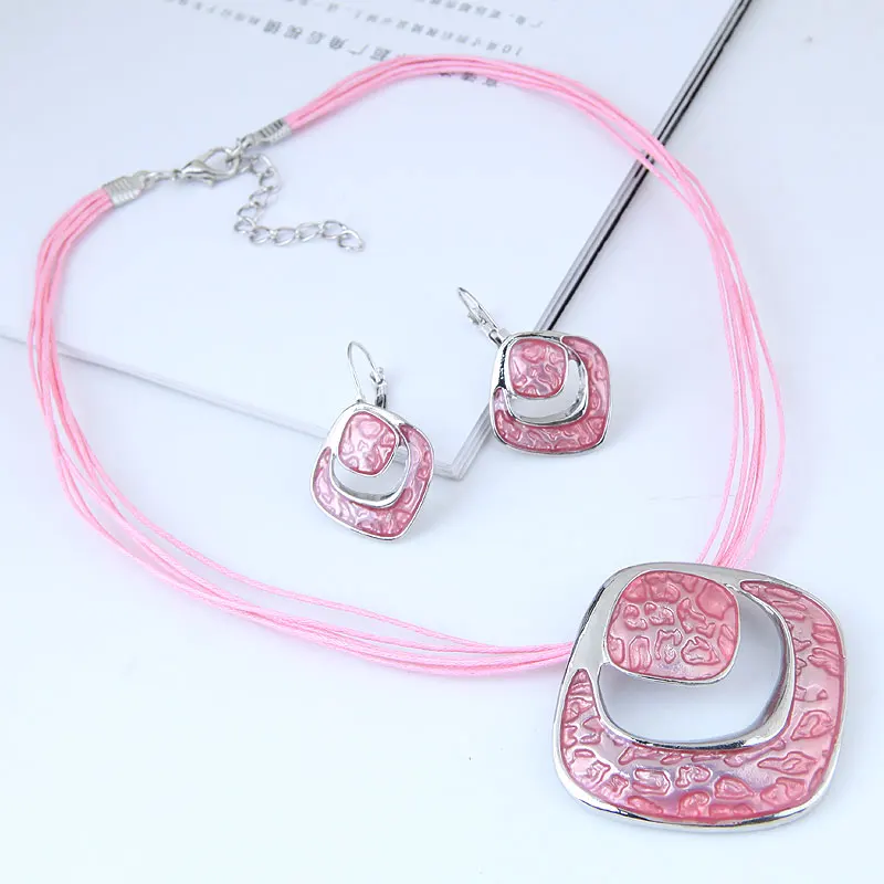 NanBo квадратный Кожа Ювелирные наборы для Для Женщин Мелким Бисером комплект