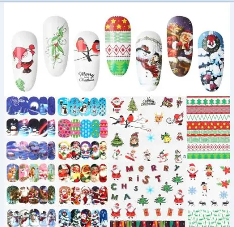 48 шт. декоративные наклейки для ногтей с рисунком снеговика|Стикеры и наклейки| |