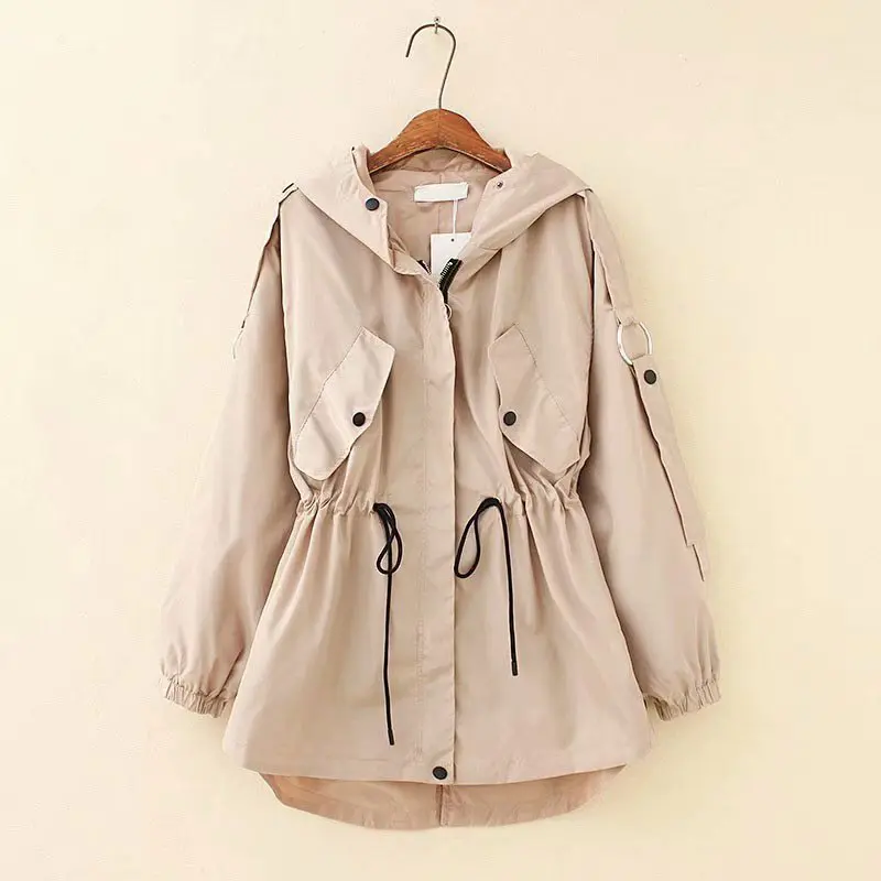 2019 плюс размер Повседневный плащ Весенняя женская одежда модная декоративная