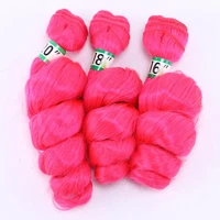 3 pcslot loose wave hair weaving pink hair weave 16 20 heat resistant synthetic hair extensions bundles 70gpcs
