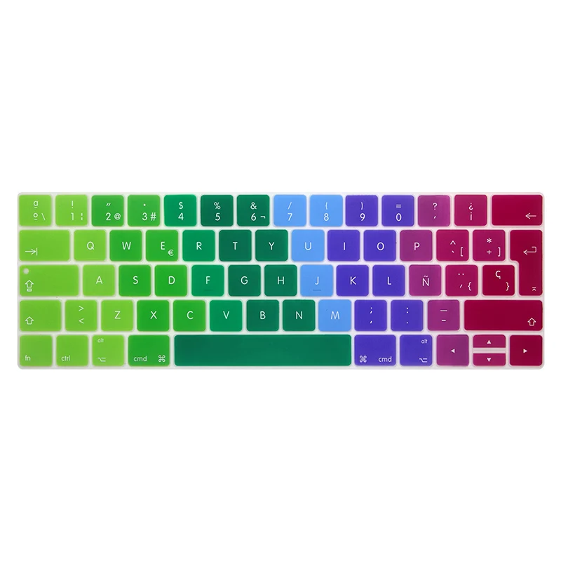 Colorful Испания ЕС-Ввод Клавиатура Обложка протектор для Macbook Pro13 15 с сенсорной панелью A1706/A1707/A1989/A1990 клавиатура защитная пленка - Цвет: Colorful