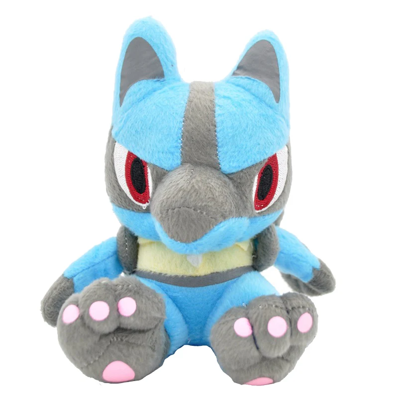Lucario 18cm Милый эльф Пикачу Пичу лапрас торшик белка Chikorita Psyduck marill Mew плюшевая игрушка мягкая кукла прекрасная коллекция подарок - Цвет: Lucario 18cm