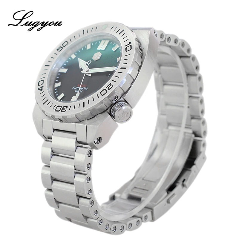 Мужские часы Lugyou San Martin Deep Sea Diver, автоматический Сапфир, водонепроницаемость 500 м, светящаяся нержавеющая сталь, ограниченная серия