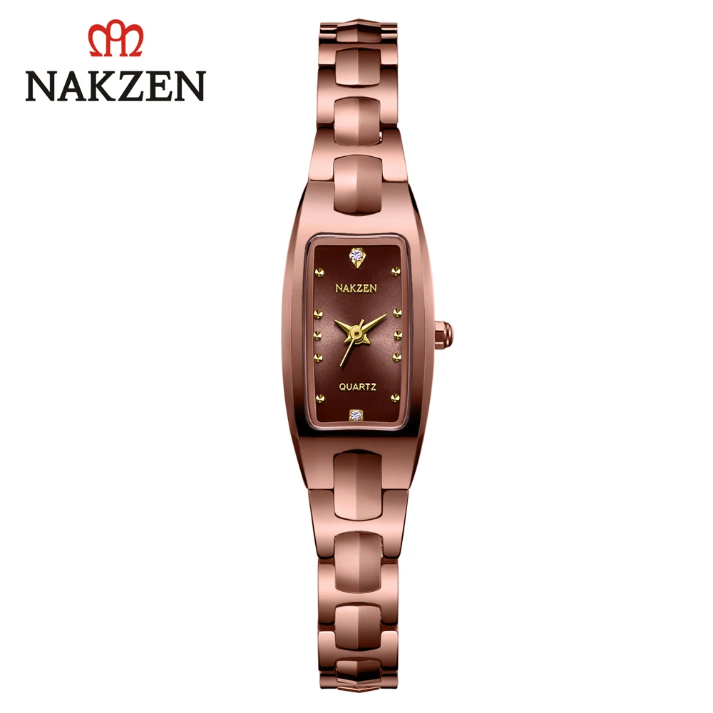 Бренд NAKZEN оригинальные модные женские часы Вольфрамовая сталь часы-браслет с