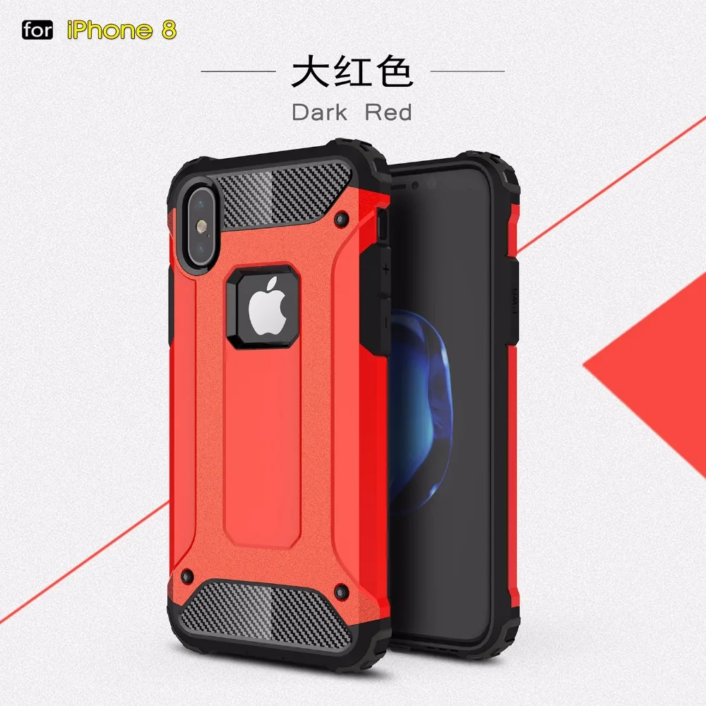 250 шт. для IPhone X Панцири случае антидетонационных противоударный Heavy Duty ТПУ ПК