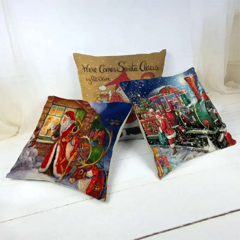 2018 рождественские украшения для дома мультяшный стиль Санта Клаус наволочка