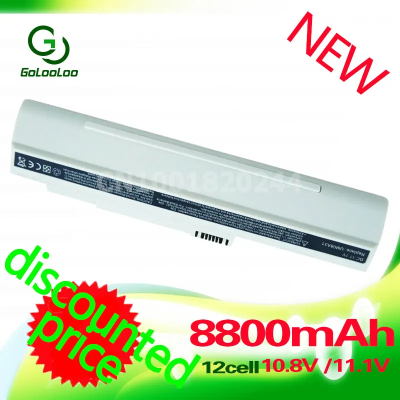 Golooloo 12 ячеек UM08A71 UM08B74 UM08A51 Аккумулятор для ноутбука acer Aspire one eMachine eM250 шлюза LT1001J