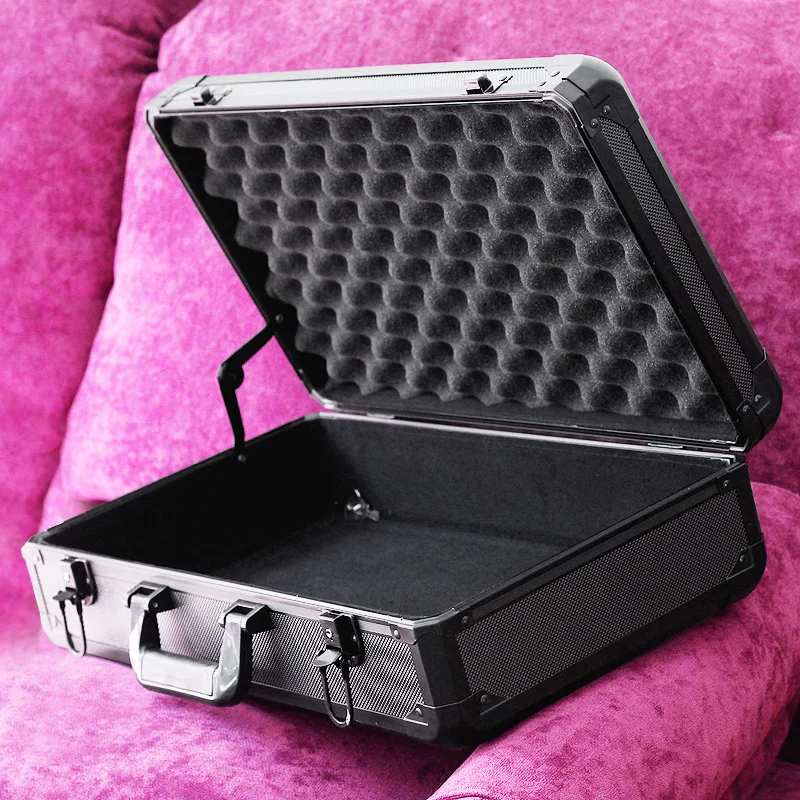 

high quality aluminum long tool case suitcase toolbox File box Impact resistant safety case camera case with pre-cut foam lining