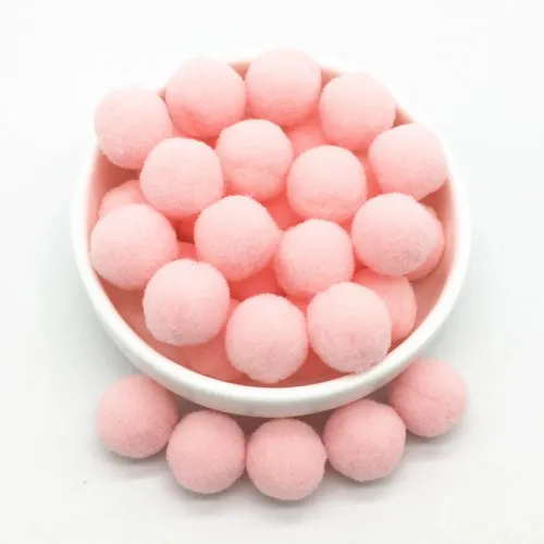 20mm 03Light pink Светло-розовый белый розовый помпон меховые шары DIY мягкие помпоны ремесленные помпоны Свадебный декор клей на ткани аксессуары 8 мм до 30 мм 20 г - Цвет: 20mm 03Light pink