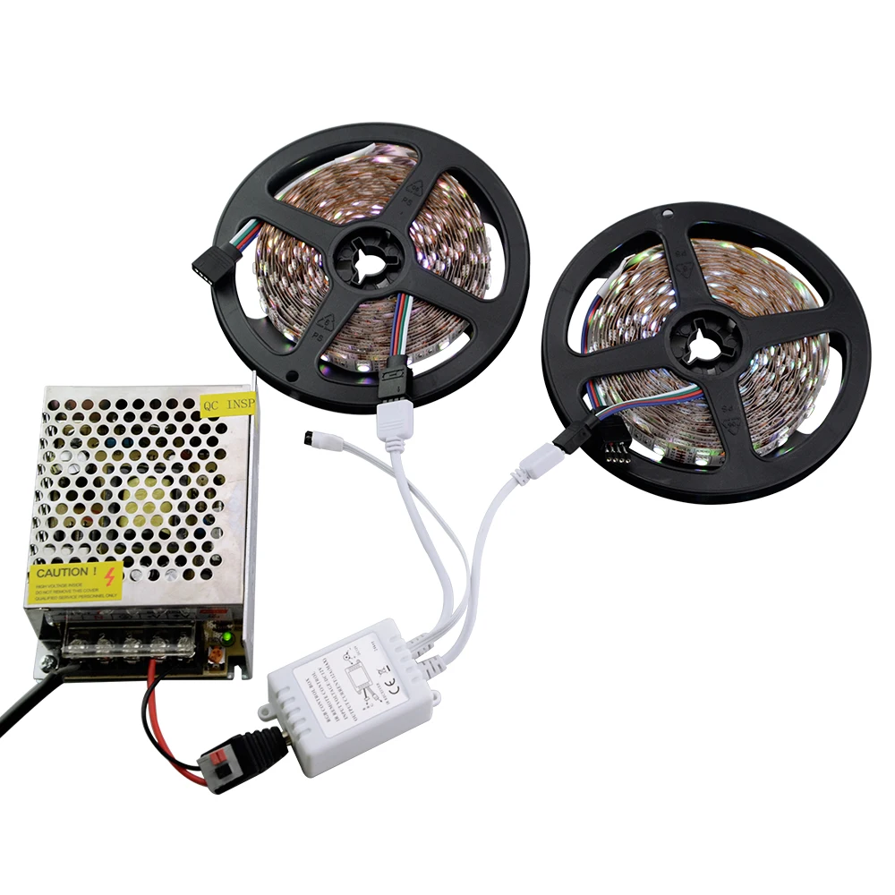 Светодиодная лента SMD3528 RGB гибкая Рождественская гирлянда 5 м 10 15 источник питания