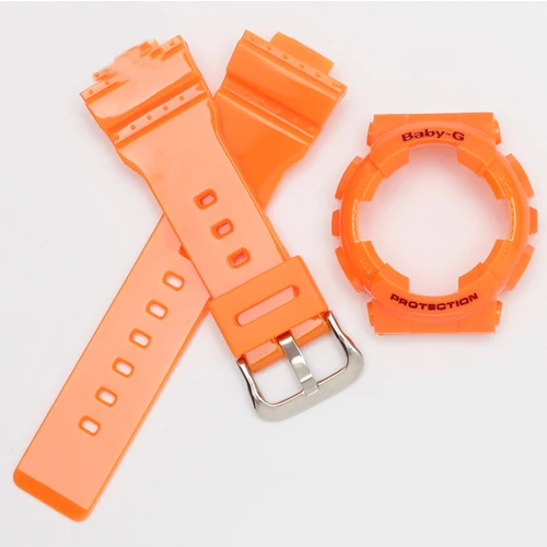 orange red Сменный резиновый ремешок подходит для часов CASIO BABY-G с BA-111 110112120 чехол силиконовый браслет женский браслет - Цвет ремешка: orange red
